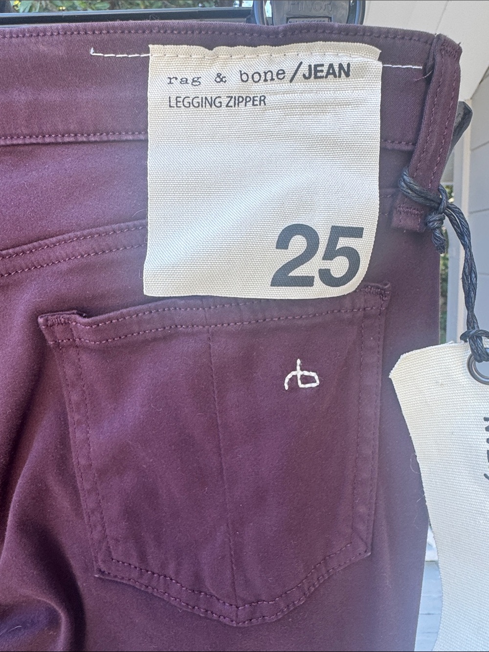 rag & bone Women's Legging Zipper Jeans in Deep Plum